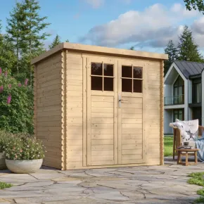 Casetta da Giardino 204x142 Legno 19 mm Pavimento Porta Serratura 2 m2 2