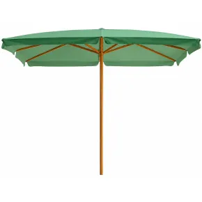 Ombrellone in Legno 2x3 Verde Palo Centrale da Giardino Rettangolare
