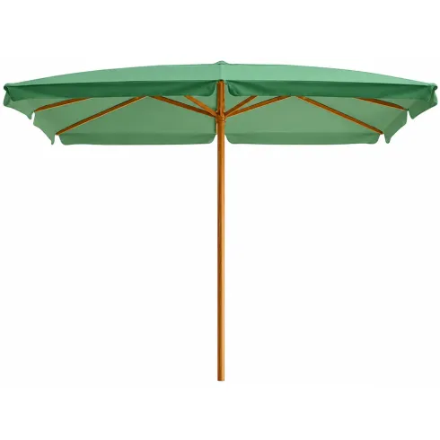 Ombrellone in Legno 2x3 Verde Palo Centrale da Giardino Rettangolare