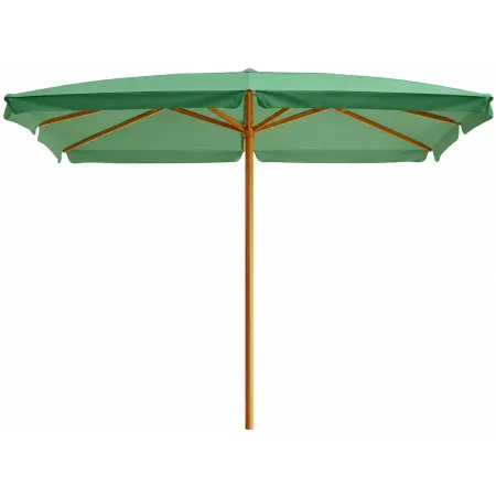 Ombrellone in Legno 2x3 Verde Palo Centrale da Giardino Rettangolare