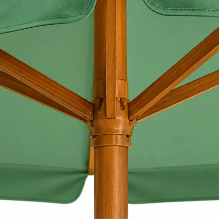 Ombrellone in Legno 2x3 Verde Palo Centrale da Giardino Rettangolare
