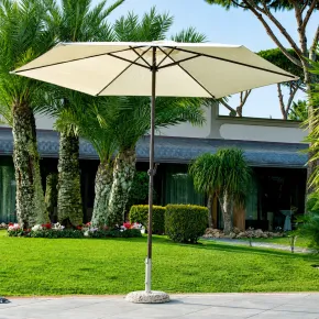 Ombrellone Giardino Terrazzo Garden Rotondo diam 3 mt Telo Ecru Copertura Estate 2