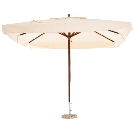 Ombrellone in Legno 3x3 Palo Centrale Telo Ecru Idrorepellente Quadrato Giardino | BricoShop24