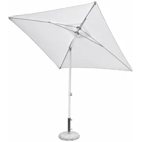 Ombrellone per Giardino 2x2 Quadrato Palo Centrale Bianco Alluminio