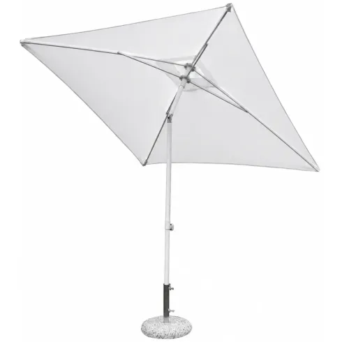 Ombrellone per Giardino 2x2 Quadrato Palo Centrale Bianco Alluminio