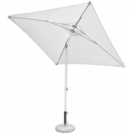 Ombrellone per Giardino 2x2 Quadrato Palo Centrale Bianco Alluminio