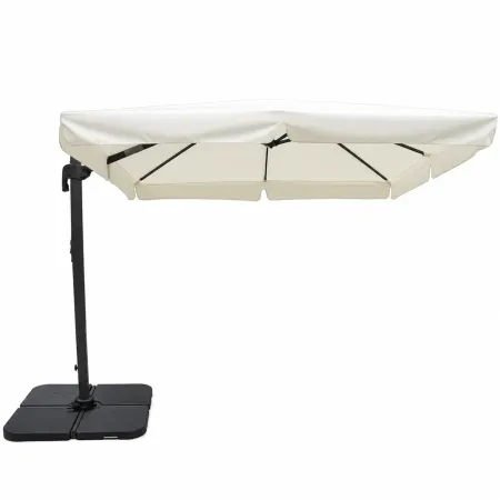 Ombrellone per Giardino 3x3 m Palo Laterale Ecrù Base a Crociera