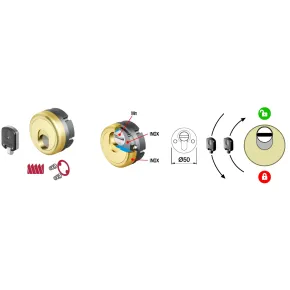 Defender Magnetico Disec MAG 3G Porta Blindata Cilindro Europeo Oro Lucido 2
