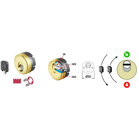 Defender Magnetico Disec MAG 3G Porta Blindata Cilindro Europeo Oro Lucido
