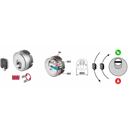 Defender Magnetico Disec MAG 3G Porta Blindata Cilindro Europeo Cromo Satinato