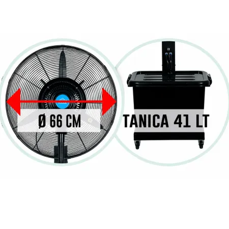 Ventilatore da Pavimento Nebulizzatore DCG 260W 41L 3 Velocità Nero