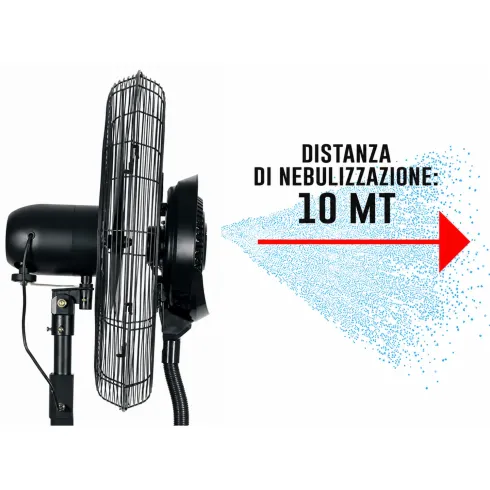 Ventilatore da Pavimento Nebulizzatore DCG 260W 41L 3 Velocità Nero