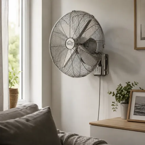 Ventilatore a Parete 60W 4 Pale Acciaio DCG 3 Velocità Telecomando