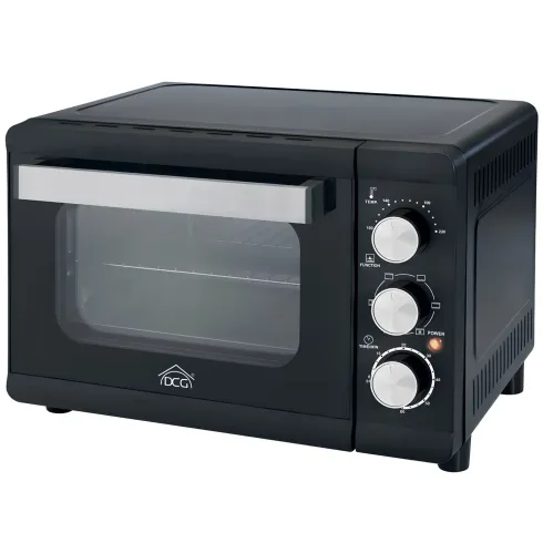 Forno Elettrico Ventilato 24L 1380W DCG Nero Vassoio Griglia Maniglia