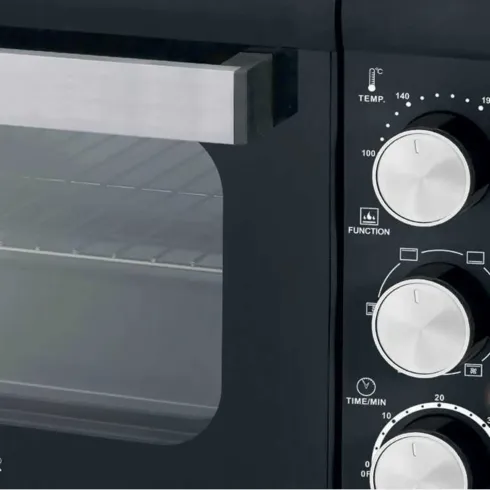 Forno Elettrico Ventilato 24L 1380W DCG Nero Vassoio Griglia Maniglia