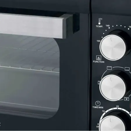 Forno Elettrico Ventilato 24L 1380W DCG Nero Vassoio Griglia Maniglia