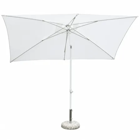 Ombrellone Bianco Rettangolare 2x3 Mt da Giardino Palo Centrale Balcone