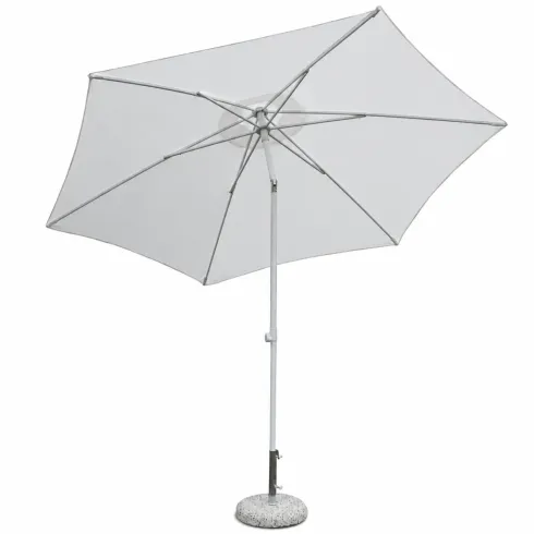 Ombrellone Bianco 3 Mt da Giardino Rotondo Palo Centrale Balcone Girevole