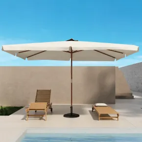 Ombrellone Avorio Quadrato 3x3 Tavolo Terrazzo Estate Giardino Ombra 2