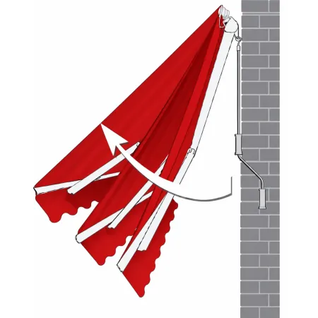 Tenda da Sole Barra Quadra 400x300 cm Rosso Ferrara Braccio a Catena