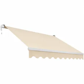 Tenda da Sole Barra Quadra 400x300 cm Beige Braccio a Catena