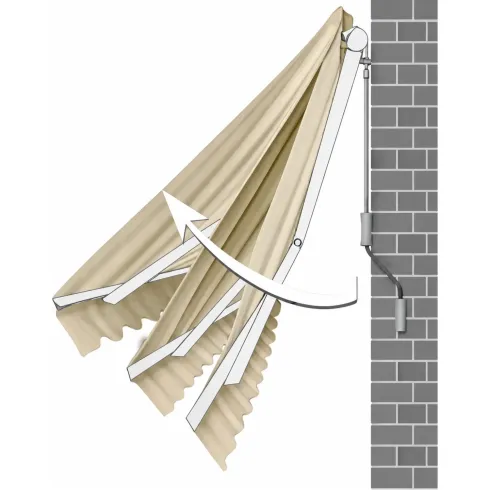 Tenda da Sole Barra Quadra 400x300 cm Beige Braccio a Catena