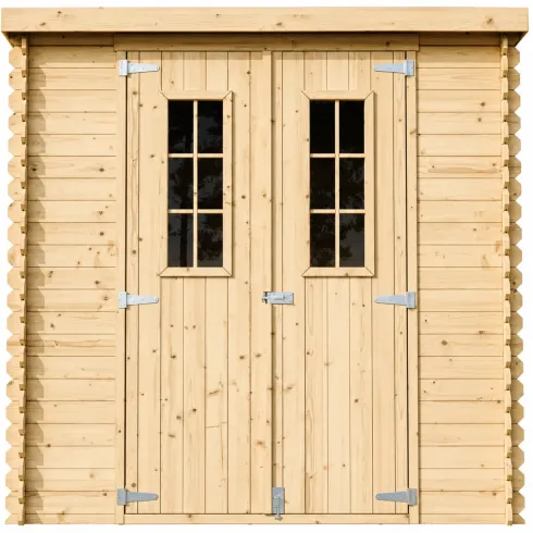 Casetta da Giardino Legno 19 mm 200x130 cm Doppia Porta Tetto Bitumato