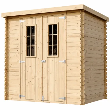 Casetta da Giardino Legno 19 mm 200x130 cm Doppia Porta Tetto Bitumato
