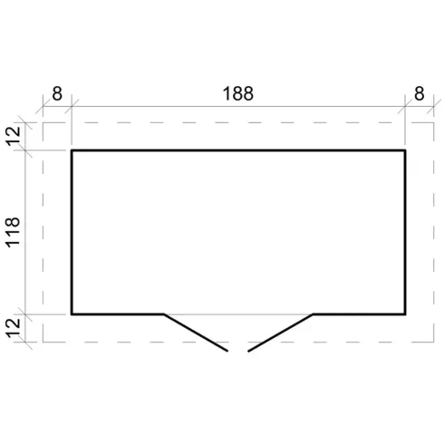 Casetta da Giardino Legno 19 mm 200x130 cm Doppia Porta Tetto Bitumato