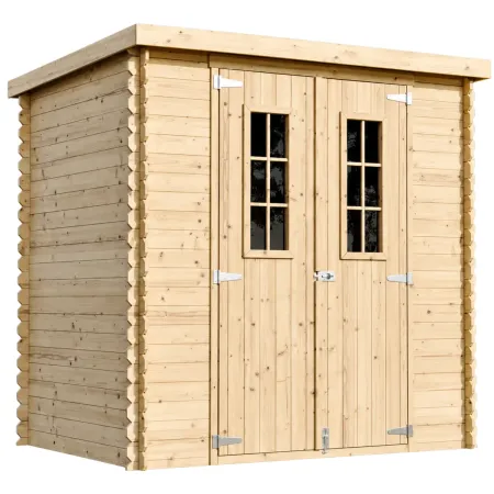 Casetta da Giardino Legno 19 mm 200x130 cm Doppia Porta Pavimento