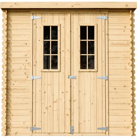 Casetta da Giardino Legno 19 mm 200x130 cm Doppia Porta Pavimento