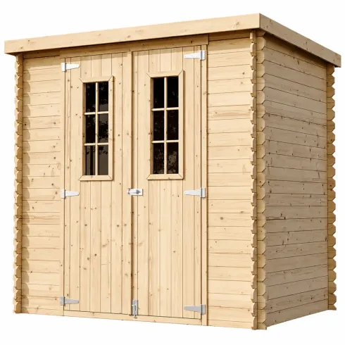 Casetta da Giardino Legno 19 mm 200x130 cm Doppia Porta Pavimento