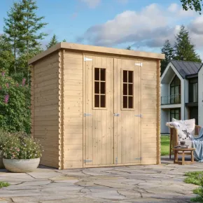 Casetta da Giardino Legno 19 mm 200x130 cm Doppia Porta Pavimento 2