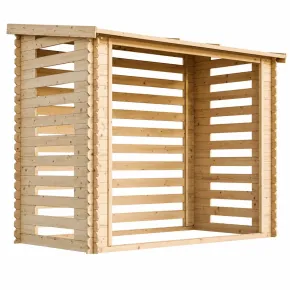 Legnaia da Esterno 228x130x199 cm Legno 19 mm Tetto Copertura Bituminosa