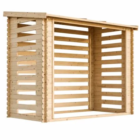 Legnaia da Esterno 228x130x199 cm Legno 19 mm Tetto Copertura Bituminosa