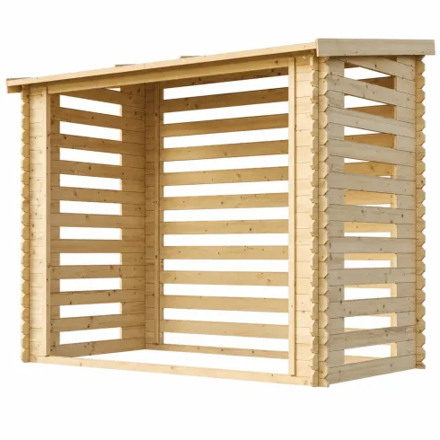 Legnaia da Esterno 228x130x199 cm Legno 19 mm Tetto Copertura Bituminosa