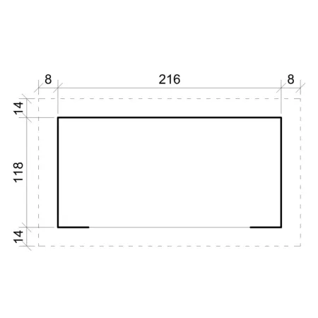 Legnaia da Esterno 228x130x199 cm Legno 19 mm Tetto Copertura Bituminosa