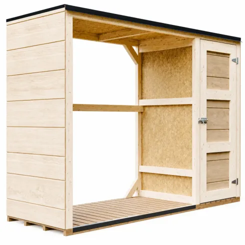 Legnaia da Esterno 217x75x159 cm Legno 10 mm Pavimento Impregnato