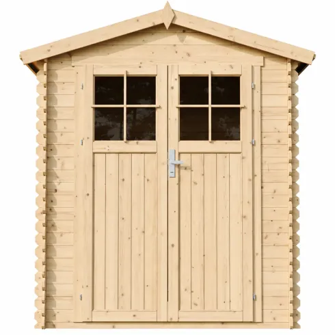 Casetta da Giardino in Legno 180x180 Doppia Porta con Serratura Chiave