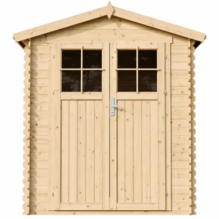 Casetta da Giardino in Legno 180x180 Doppia Porta con Serratura Chiave