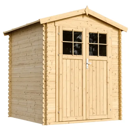 Casetta da Giardino in Legno 180x180 Doppia Porta con Serratura Chiave