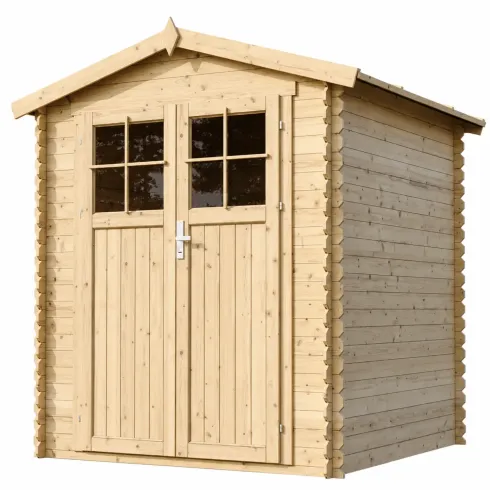 Casetta da Giardino in Legno 180x180 Doppia Porta con Serratura Chiave