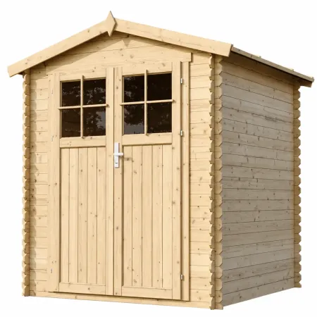 Casetta da Giardino in Legno 180x180 Doppia Porta con Serratura Chiave