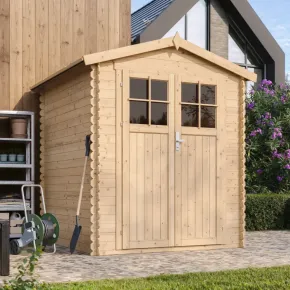 Casetta da Giardino in Legno 180x180 Doppia Porta con Serratura Chiave 2