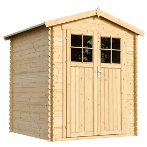 Casetta da Giardino in Legno 180x180 Pavimento Porta con Serratura