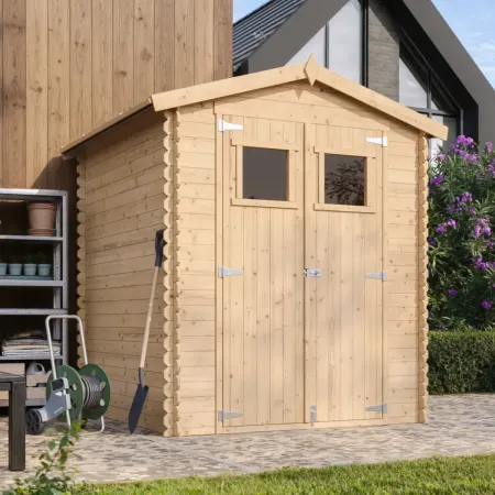 Casetta da Giardino 180x180 in Legno 19mm Porta con Finestra