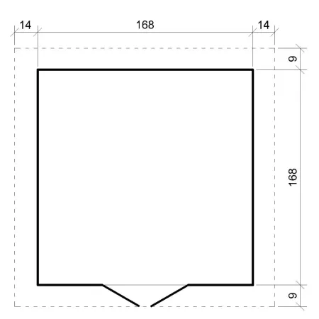 Casetta da Giardino 180x180 Legno 19mm Pavimento Porta con Finestra