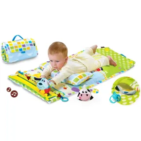 Tappeto Pieghevole Neonato Bambino Musicale con Cuscino 80x120x8 cm