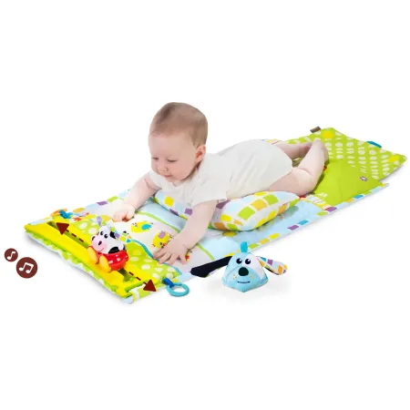 Tappeto Pieghevole Neonato Bambino Musicale con Cuscino 80x120x8 cm