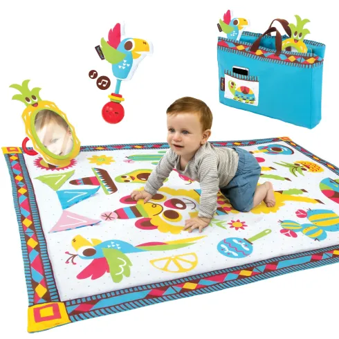 Tappeto Pieghevole Attività Neonato Bambino XL 145x100 cm con Giochi